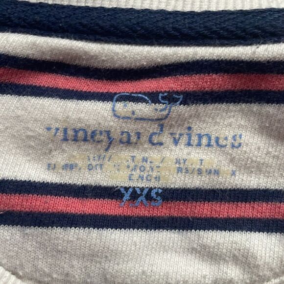 Vineyard Vines White, Navy and Pink Striped Pullover Sweatshirt - Picture 3 of 6